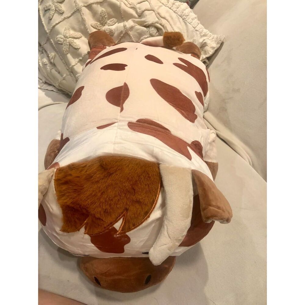 30'' Auspicious Beginning Giant Cute Spotted Highland Cow Plush Stuffed Animal - Picture 5 of 7